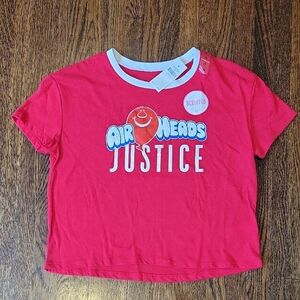 Justice Girls Size 10 Red and White Short Sleeve Tee